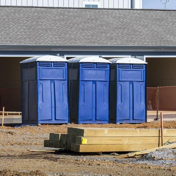 the portable toilet needs to be serviced once a week on a construction site